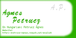agnes petrucz business card